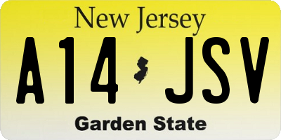 NJ license plate A14JSV