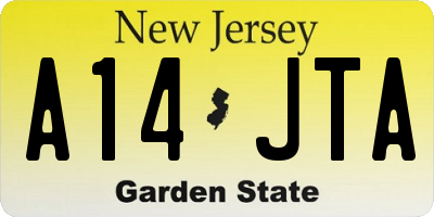 NJ license plate A14JTA