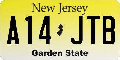 NJ license plate A14JTB