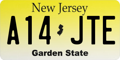 NJ license plate A14JTE