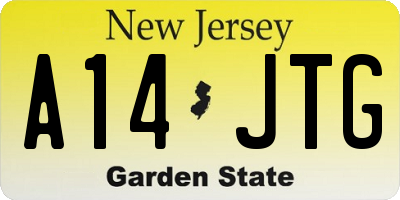 NJ license plate A14JTG