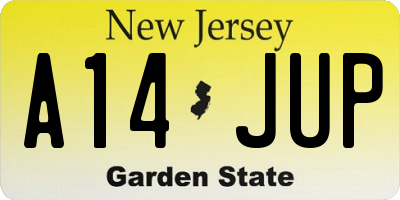 NJ license plate A14JUP