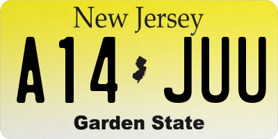 NJ license plate A14JUU