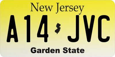 NJ license plate A14JVC