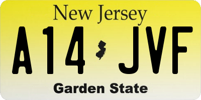 NJ license plate A14JVF
