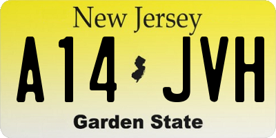 NJ license plate A14JVH