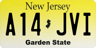NJ license plate A14JVI