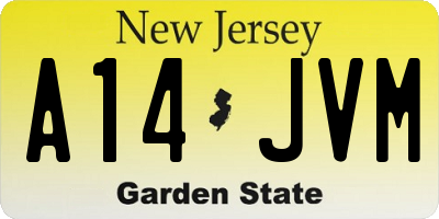 NJ license plate A14JVM