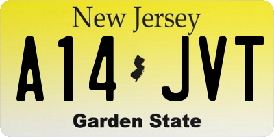 NJ license plate A14JVT