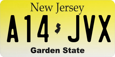 NJ license plate A14JVX