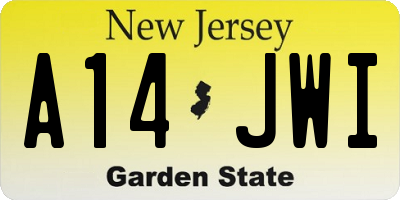 NJ license plate A14JWI