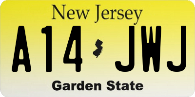 NJ license plate A14JWJ