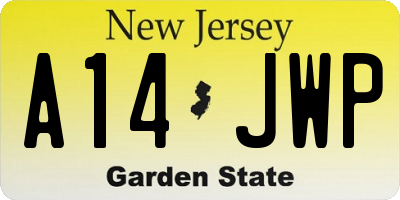 NJ license plate A14JWP