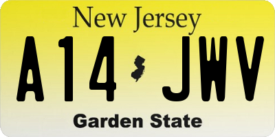 NJ license plate A14JWV