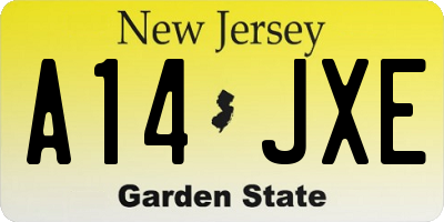 NJ license plate A14JXE