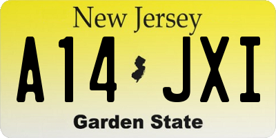 NJ license plate A14JXI