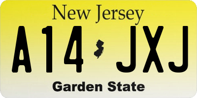 NJ license plate A14JXJ