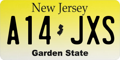 NJ license plate A14JXS