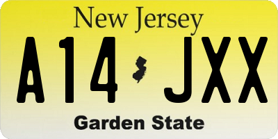 NJ license plate A14JXX