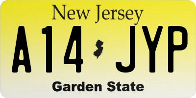 NJ license plate A14JYP