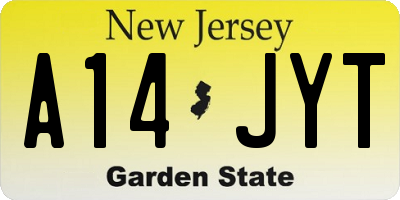 NJ license plate A14JYT