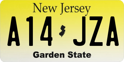 NJ license plate A14JZA