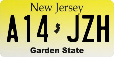 NJ license plate A14JZH