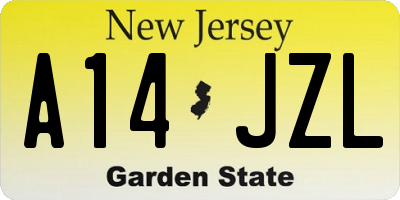 NJ license plate A14JZL
