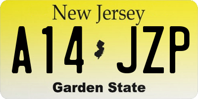 NJ license plate A14JZP