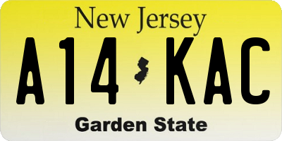 NJ license plate A14KAC