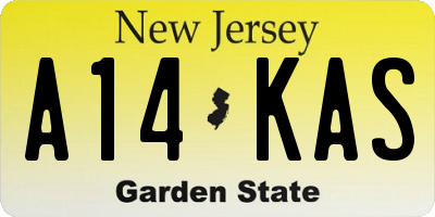 NJ license plate A14KAS