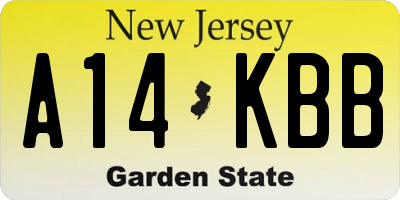 NJ license plate A14KBB