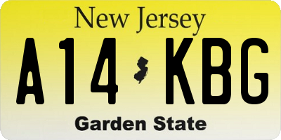 NJ license plate A14KBG