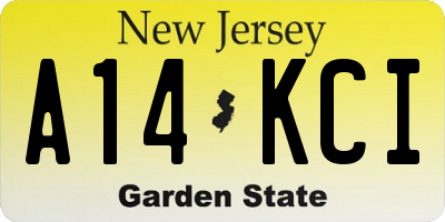 NJ license plate A14KCI