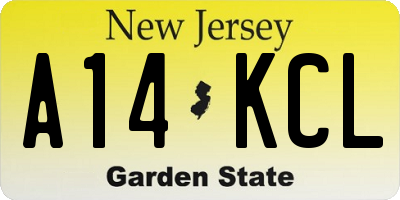NJ license plate A14KCL