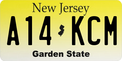 NJ license plate A14KCM