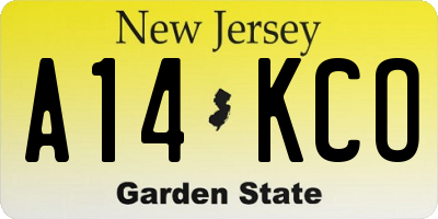 NJ license plate A14KCO