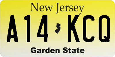 NJ license plate A14KCQ