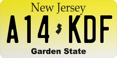 NJ license plate A14KDF