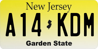 NJ license plate A14KDM