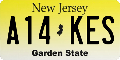 NJ license plate A14KES