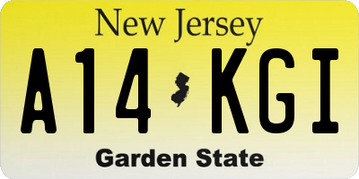 NJ license plate A14KGI