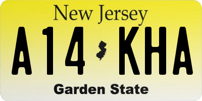 NJ license plate A14KHA