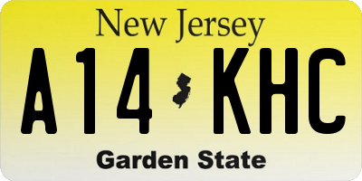 NJ license plate A14KHC