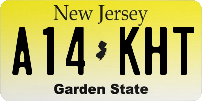 NJ license plate A14KHT