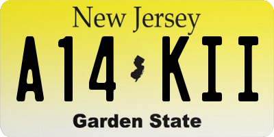 NJ license plate A14KII