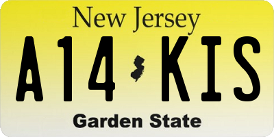 NJ license plate A14KIS