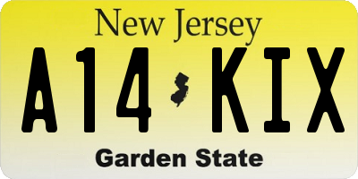 NJ license plate A14KIX