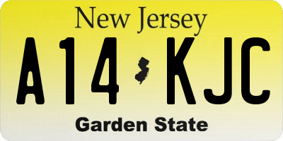NJ license plate A14KJC