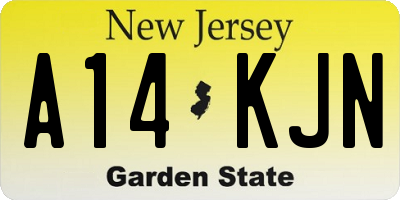 NJ license plate A14KJN